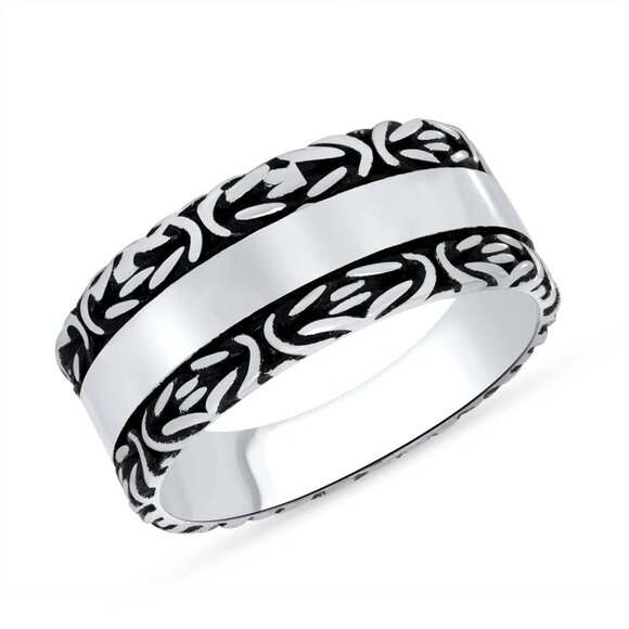 NEW 925 STERLING SILVER MEN ETERNITY WEDDING BAND - Picture 1 of 9